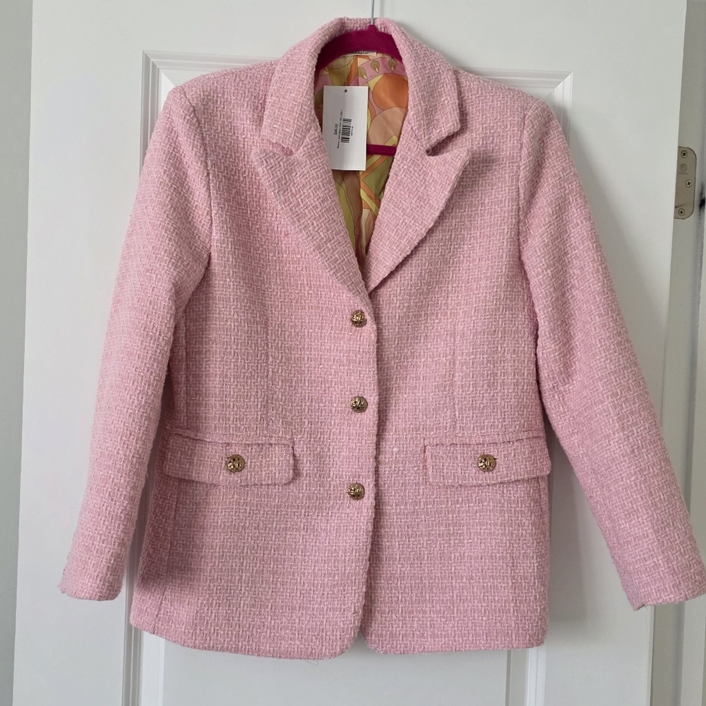 NWT Sunday Up pink tweed jacket - Picture 2 of 7